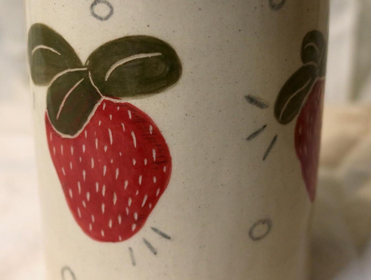 Detail shot of strawberry mug